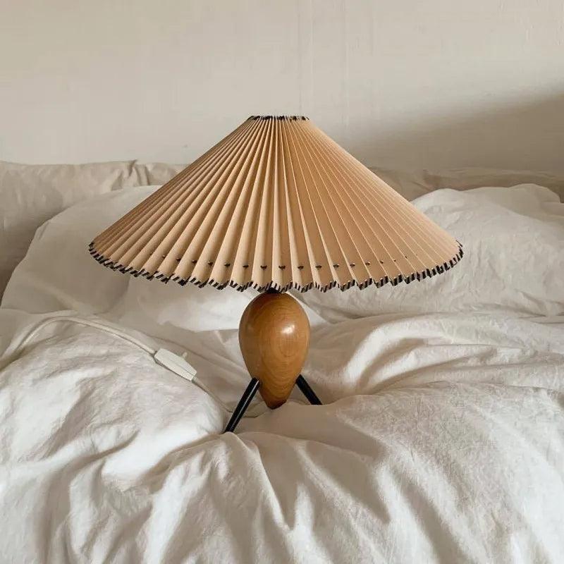 Éclairage pliable Nordic Retro │ Lampe de chevet en bois de style médiéval moderne