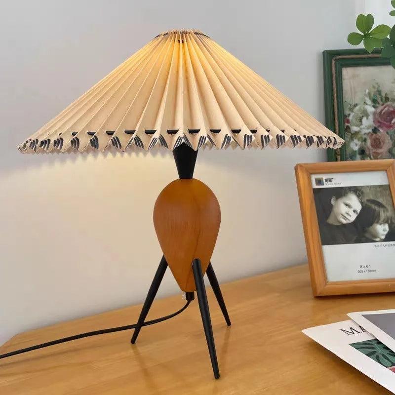 Éclairage pliable Nordic Retro │ Lampe de chevet en bois de style médiéval moderne
