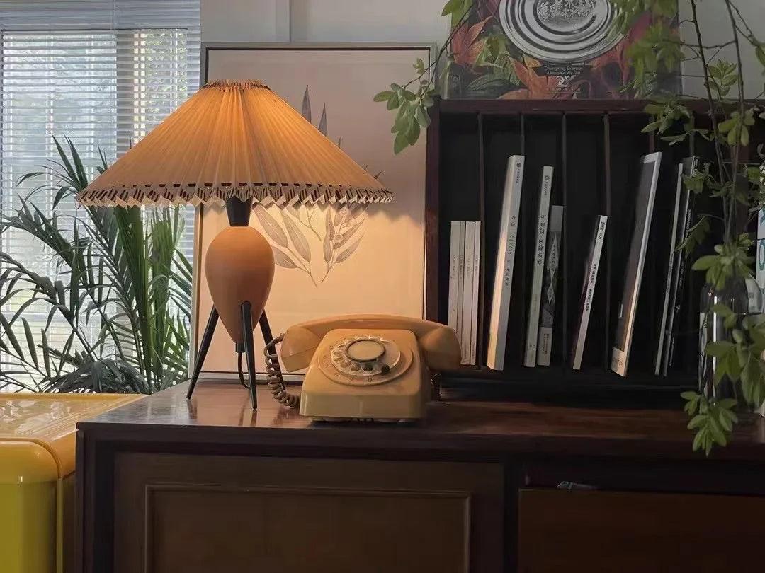 Éclairage pliable Nordic Retro │ Lampe de chevet en bois de style médiéval moderne