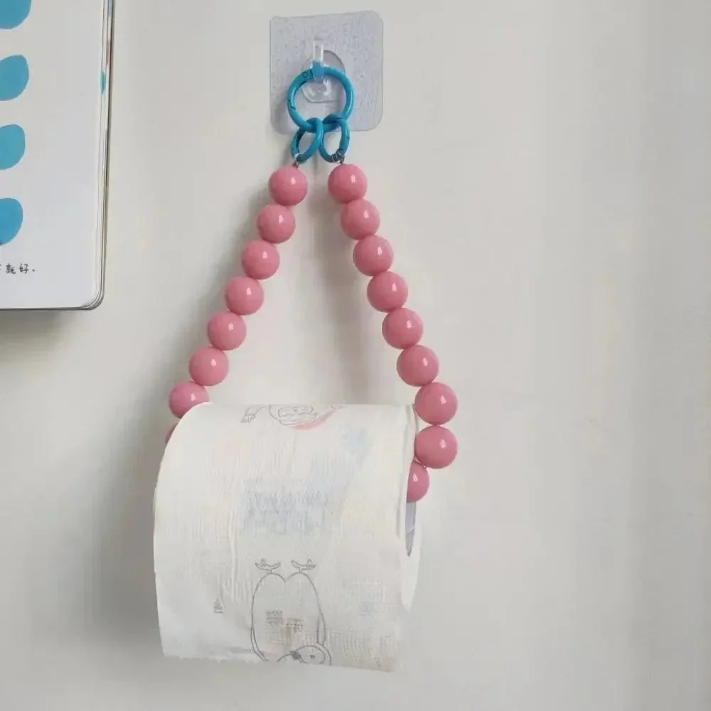 Nouve holder de papier toilette suspendu avec perles