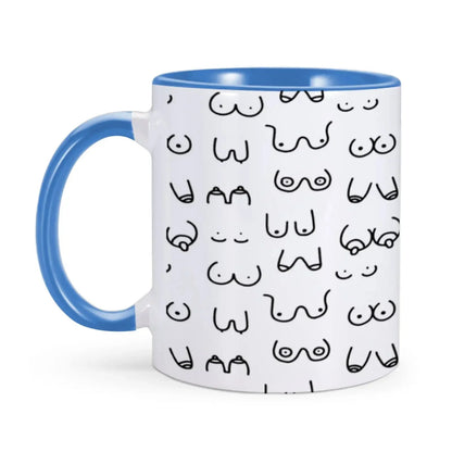 Tasse à café originale et amusante en céramique avec motif de seins