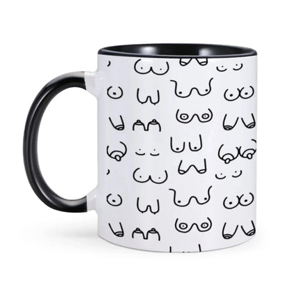 Tasse à café originale et amusante en céramique avec motif de seins