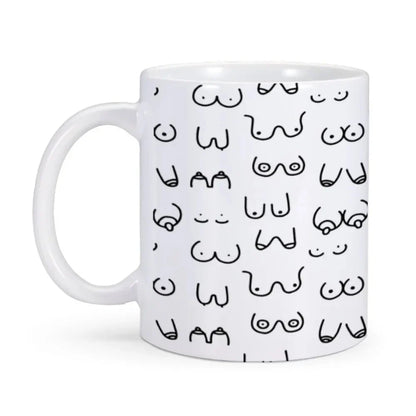 Tasse à café originale et amusante en céramique avec motif de seins