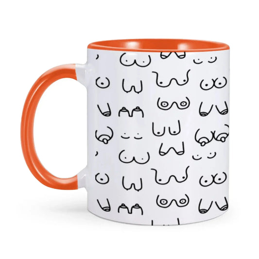 Tasse à café originale et amusante en céramique avec motif de seins