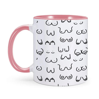 Tasse à café originale et amusante en céramique avec motif de seins