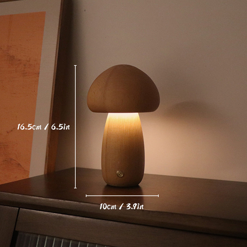Floroux Lampe de table en bois champignon