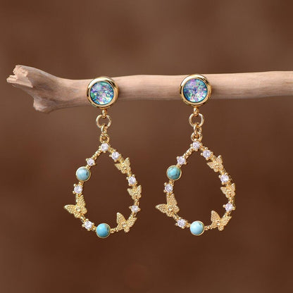 Elyra Boucles d'oreilles - Élégantes Boucles d'oreilles en Opale Goutte