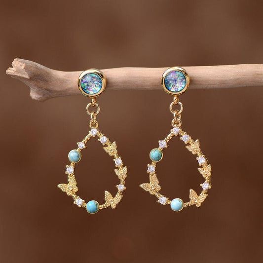 Elyra Boucles d'oreilles - Élégantes Boucles d'oreilles en Opale Goutte