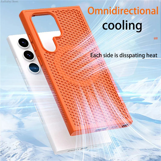 Coque de dissipation thermique Cooling MagSafe pour Samsung Galaxy S24 S23 S22 Ultra Plus FE, couverture magnétique respirante pour charge sans fil