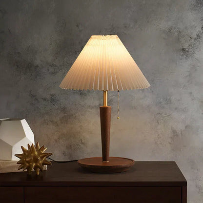 Floroux – Lampe de table en bois rétro avec charme vintage