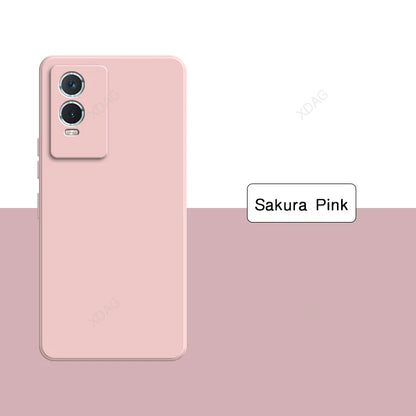 Coque de téléphone en silicone couleur Luxe Candy pour VIVO Y76 5G Housse anti-choc