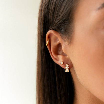 Amira Élégante Boucles d'Oreilles Circulaires Compactes