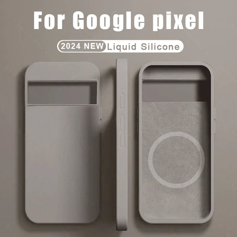 Coque de protection en silicone Magsafe de luxe pour Google pixel 8 7 6 Pro Charge sans fil magnétique Housse arrière en TPU