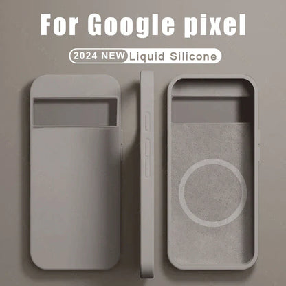 Coque de protection en silicone Magsafe de luxe pour Google pixel 8 7 6 Pro Charge sans fil magnétique Housse arrière en TPU