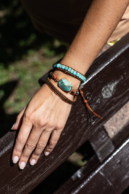 Elara Bracelet - Apaisante Énergie Turquoise Wrap