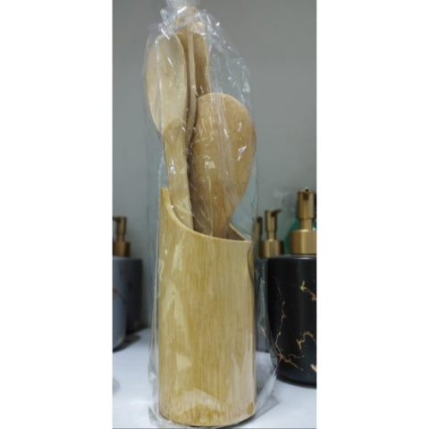 Ensemble de 5 pièces en bambou Mwiko / Ensemble de spatules en bambou