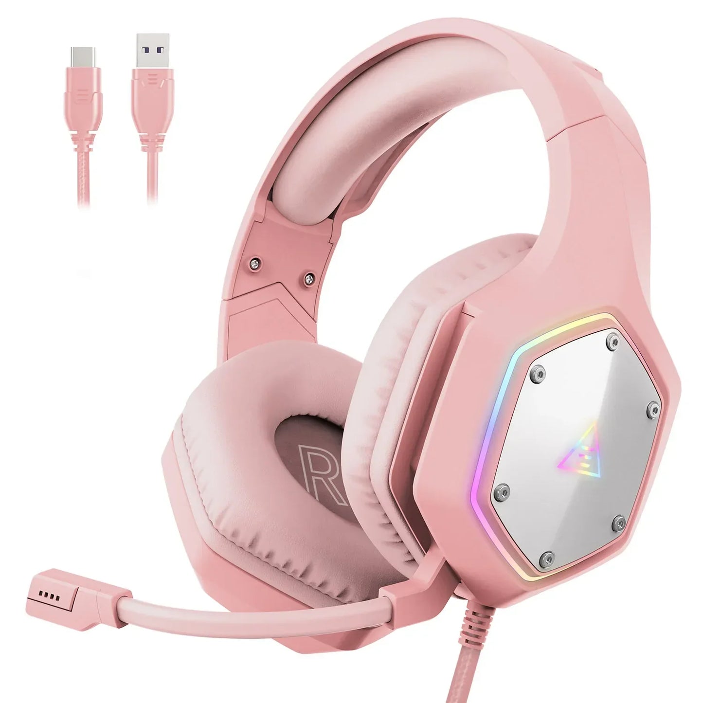 EKSA E1000 V2 RGB Casque de Jeu Filaires - TWS Réduction de Bruit HiFi Stéréo Surround 7.1 Casque Dynamique