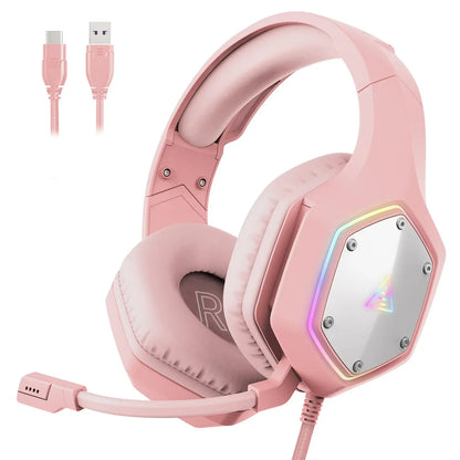 EKSA E1000 V2 RGB Casque de Jeu Filaires - TWS Réduction de Bruit HiFi Stéréo Surround 7.1 Casque Dynamique