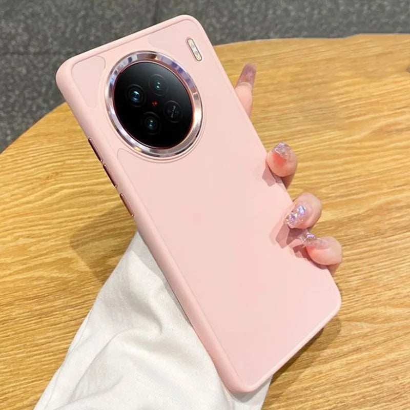 Coque de luxe en placage mat MagSafe pour Vivo X100 Pro, silicone magnétique, charge sans fil, couverture protectrice arc-en-ciel