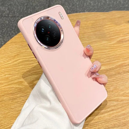 Coque de luxe en placage mat MagSafe pour Vivo X100 Pro, silicone magnétique, charge sans fil, couverture protectrice arc-en-ciel