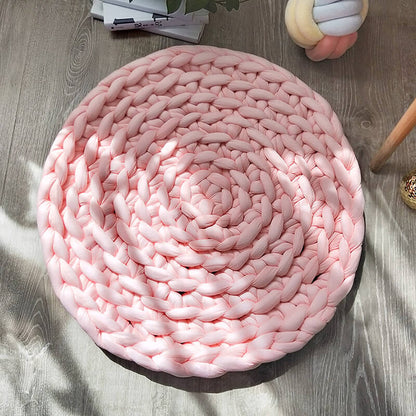 Tapis rond tricoté