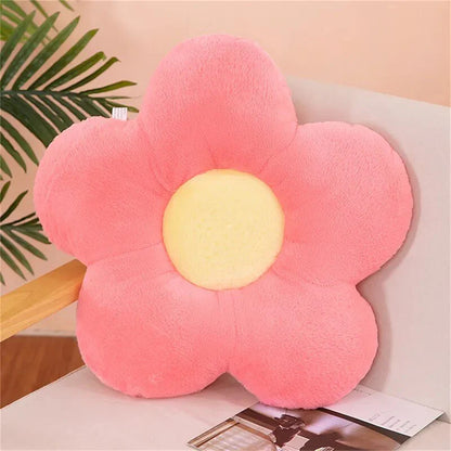 Coussin en peluche doux en forme de fleur