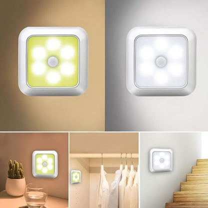 6PC 6LED Détecteurs de mouvement veilleuses | Sans fil et économes en énergie pour un éclairage supplémentaire