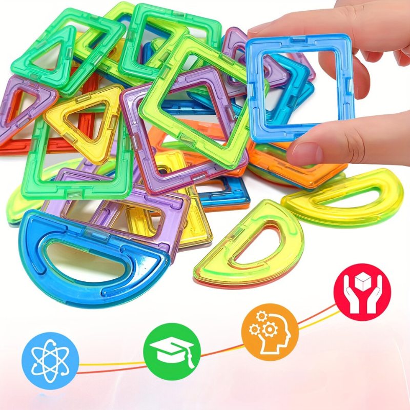Blocs magnétiques | Construire et apprendre de manière créative avec un sac de rangement pratique !