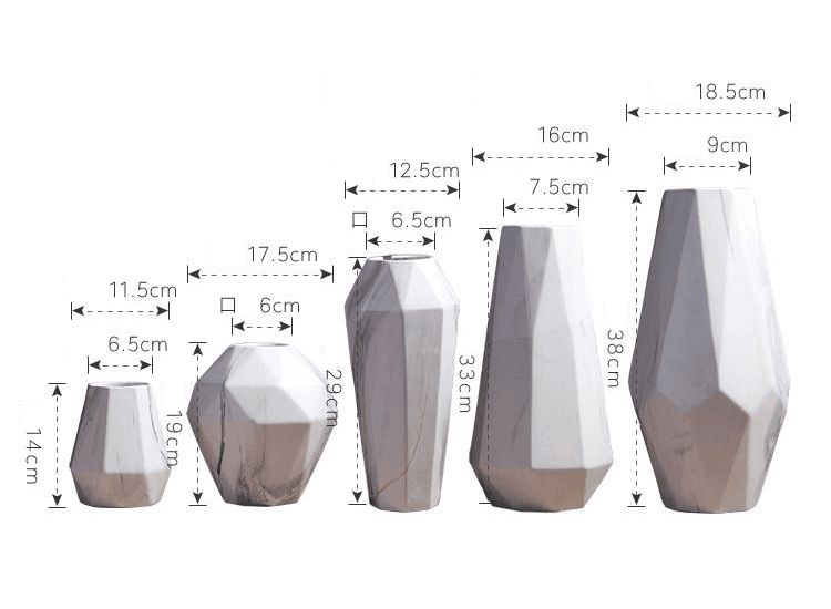 Floroux Geometric Marble Vases | Timeless Design | High Quality Decoration | Perfect for the Home
