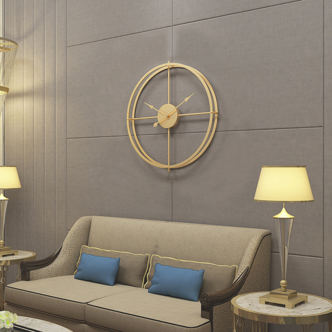 Horloge murale silencieuse en fer au design moderne