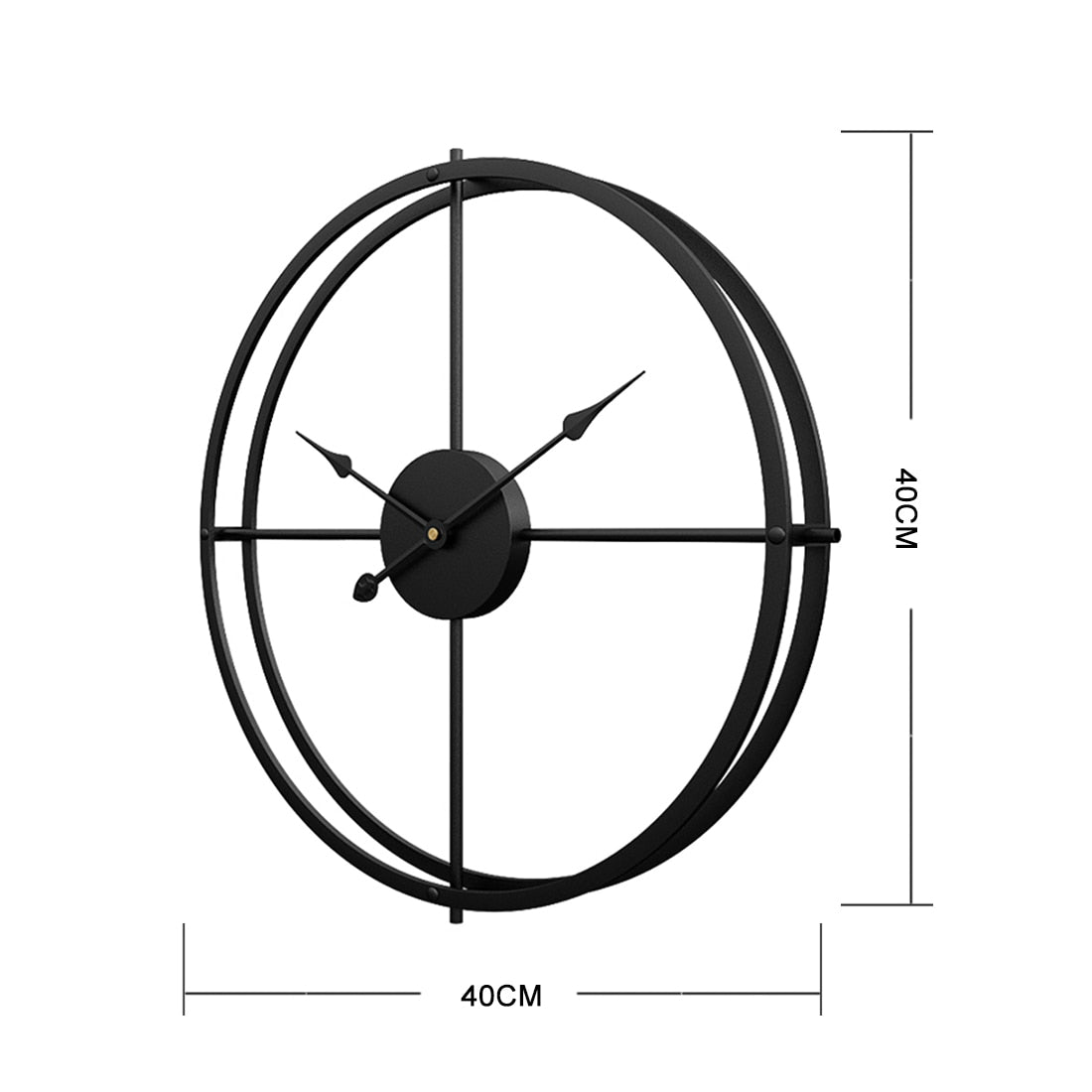 Horloge murale silencieuse en fer au design moderne