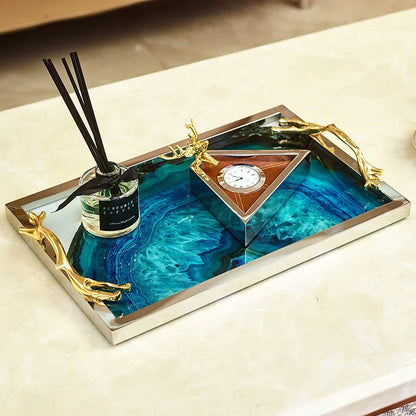 Bowl and Blue Agate Floroux | Luxurious Serving Dish | Stylish Decoration