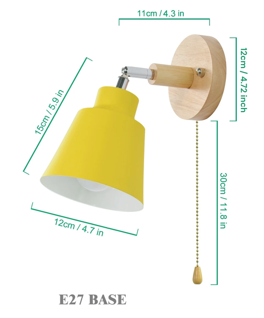 Floroux - Lampe murale rotative stylée avec chaîne à tirage vintage