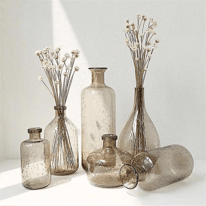 Floroux glass vase with tinted finish | Elegant decoration | Handmade design | Elegance for the home