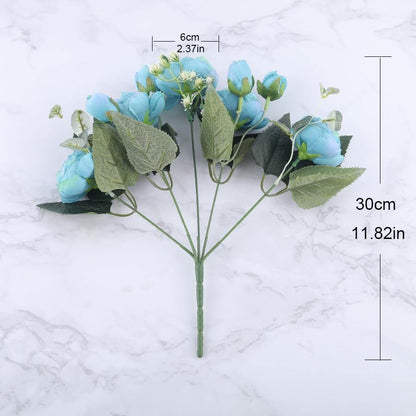 Fleurs artificielles en soie fausses pivoines 9 pièces