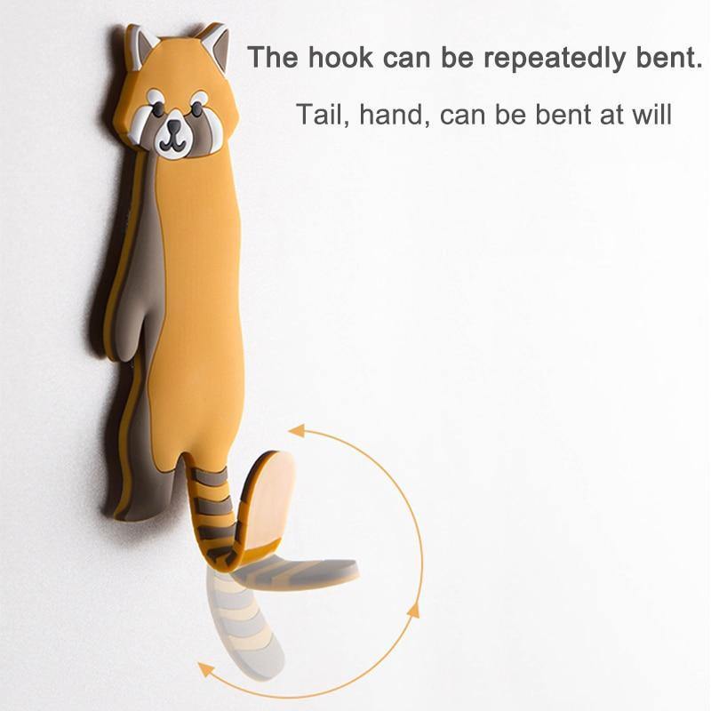 Floroux adhesive hooks in animal design | Versatile hooks for wall and refrigerator | Practical and decorative
