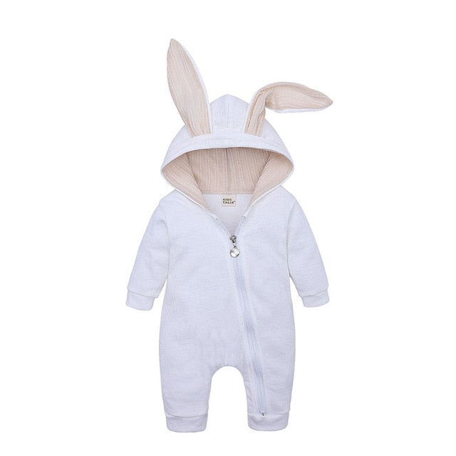 Baby-body avec capuche et motif de lapin