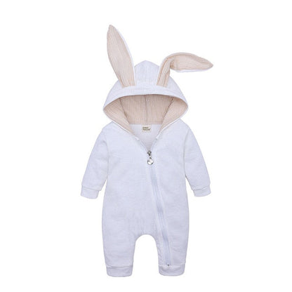 Baby-body avec capuche et motif de lapin