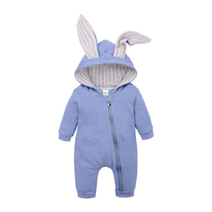 Baby-body avec capuche et motif de lapin