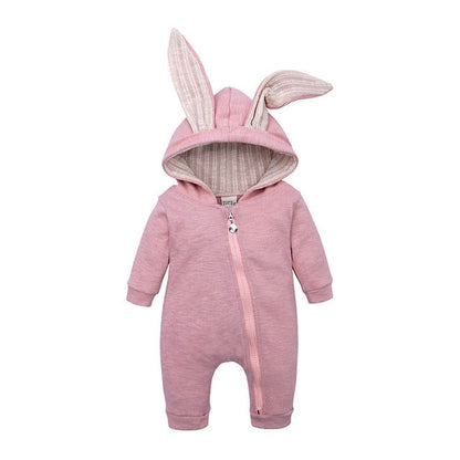 Baby-body avec capuche et motif de lapin
