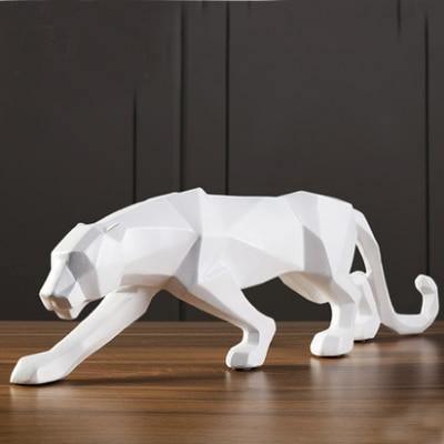 Floroux Sculpture géométrique | Figure de panthère moderne | Décoration élégante pour la maison et le bureau