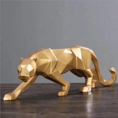 Floroux Sculpture géométrique | Figure de panthère moderne | Décoration élégante pour la maison et le bureau