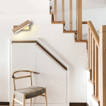 Floroux Design Lampe de chevet en bois murale rotative