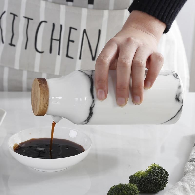 Floroux Ceramic Salt and Pepper Set | Oil and Vinegar Dispenser | Elegant Kitchen Accessories