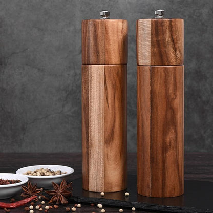 Acacia Wood Salt and Pepper Mills Floroux | Precise Grinding | Elegant Design | High-Quality Craftsmanship