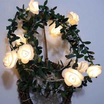 Floroux guirlande LED avec des roses grimpantes | Décoration romantique | Pour la maison et les fêtes