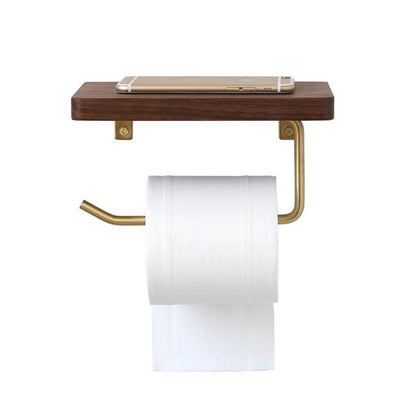 Multifunctional toilet paper holder Floroux in wood | Practical and elegant | Screw mounting | In different colors