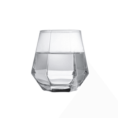 Floroux Diamond Glassware Set | Handmade Drinking Glasses and Decanters | Luxurious Glass for Wine, Water, and Cocktails