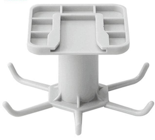 Floroux Rotating Kitchen Utensil Holder | 6 Hook Organizer | Space Saving Under Cabinet Storage