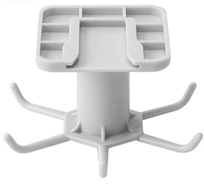Floroux Rotating Kitchen Utensil Holder | 6 Hook Organizer | Space Saving Under Cabinet Storage